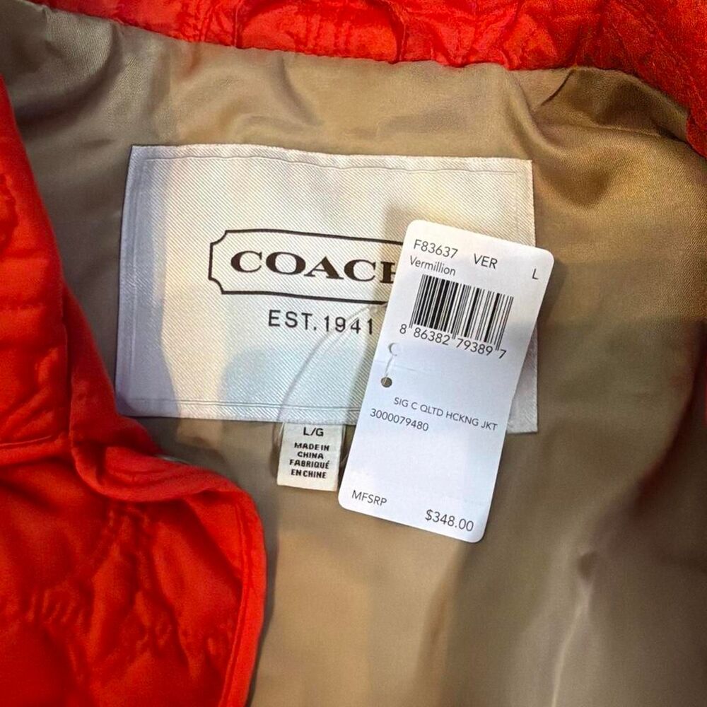 Coach Women's Orange and Red Jacket - Picture 4 of 6